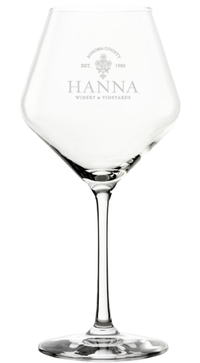 HANNA Logo Burgundy Glass