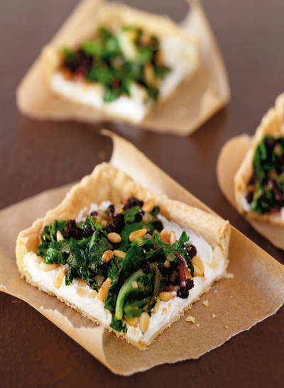 Sicilian Tart with Chard, Feta, Pine Nuts and Currants