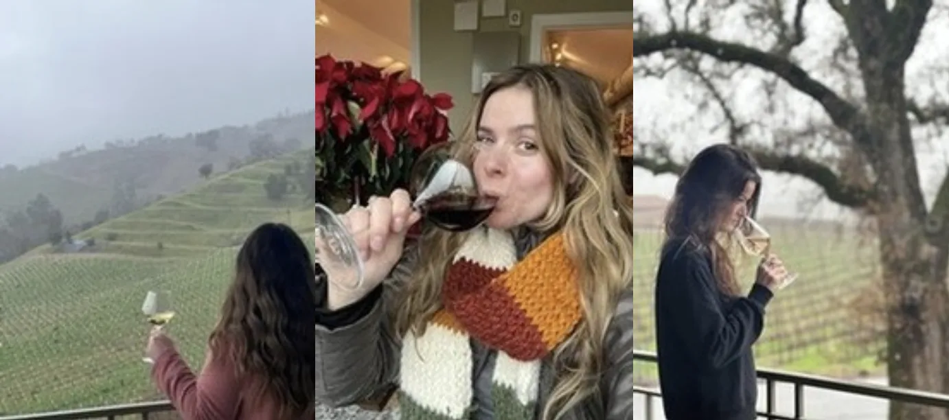 Hanna winery team drinking wine